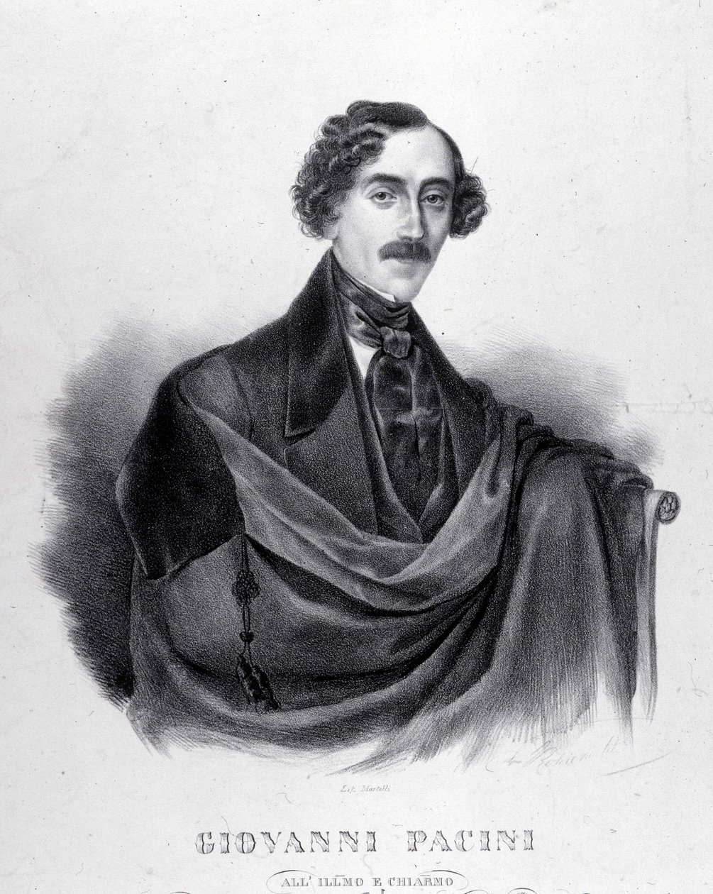 Portret van Giovanni Pacini, Italiaanse componist (1796-1867) door Unknown artist