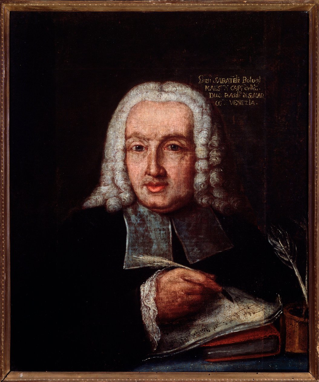 Portret van Giuseppe Giacomo Saratelli, Italiaanse componist en organist door Unknown artist