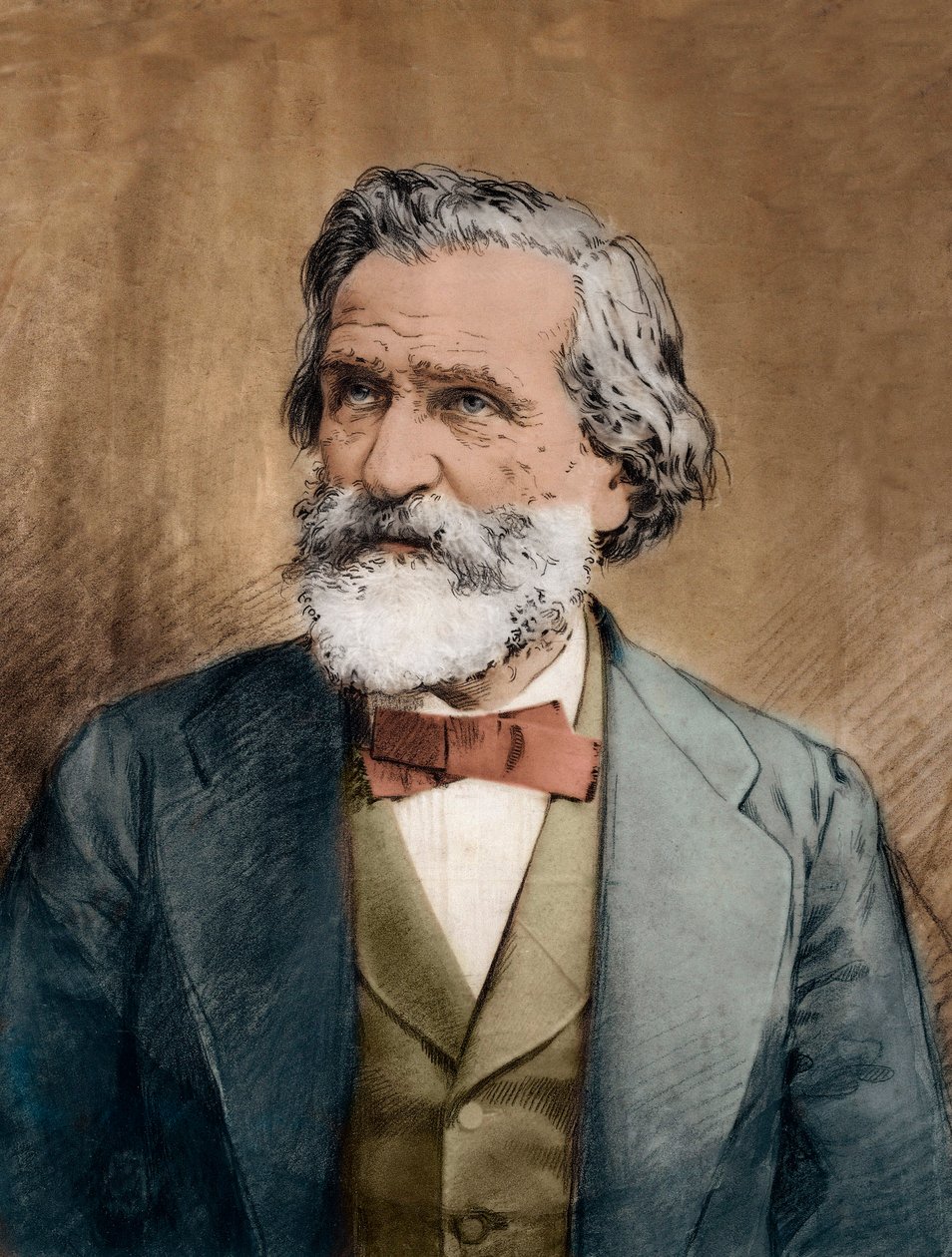 Portret van Giuseppe Verdi - Portret van de Italiaanse componist Giuseppe Verdi (1813 - 1901) circa 1887 door Unknown artist