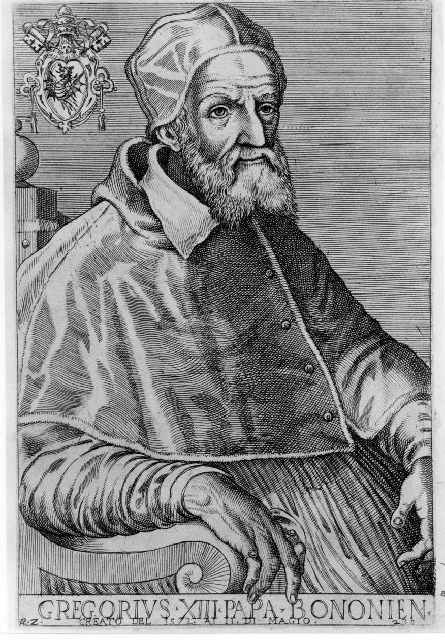 Portret van Gregorius XIII (1502 - 1585). door Unknown artist