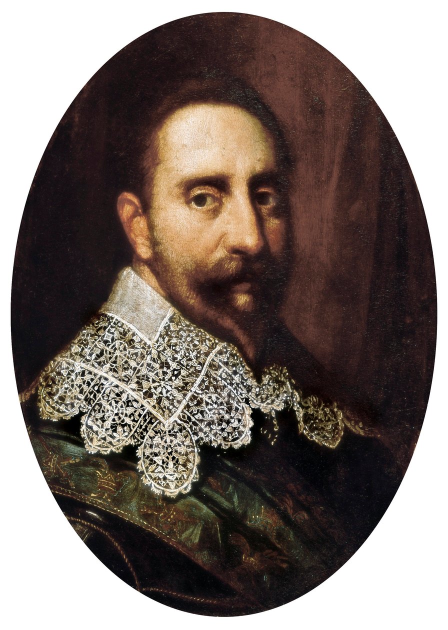 Portret van Gustaaf-Adolf II (Gustaaf Adolf) (1594-1632), koning van Zweden van 1611 tot 1632. Schilderij. Padua, Gemeentelijk Museum van Padua. door Unknown artist