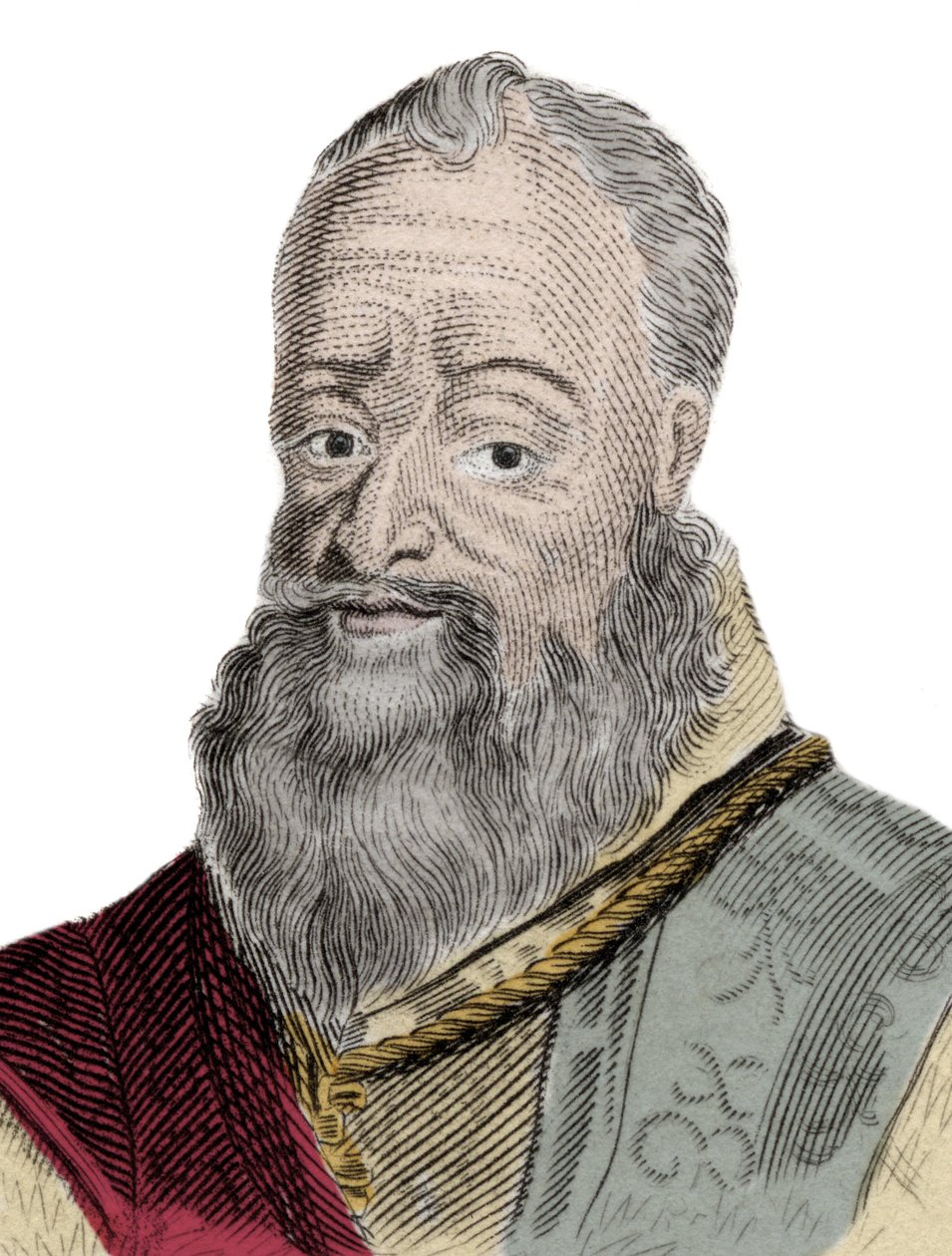 Portret van Henri Percy (Henry Percy) (1564-1632), 9e Graaf van Northumberland, bijgenaamd de Tovenaar Graaf, gevangengezet voor zijn deelname aan de Kruit Samenzwering (1605). Gravure uit de 19e eeuw door Unknown artist