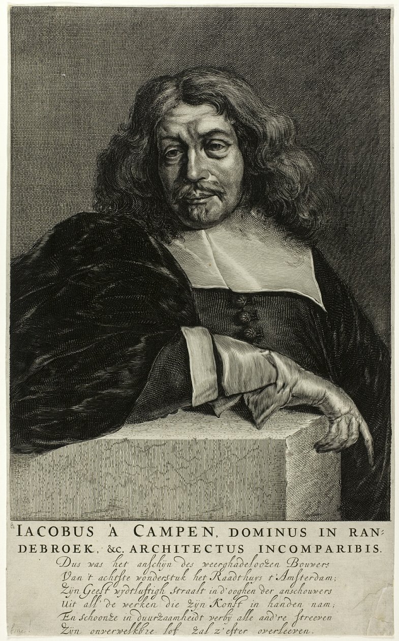 Portrait of Jacob van Campen door Unknown artist