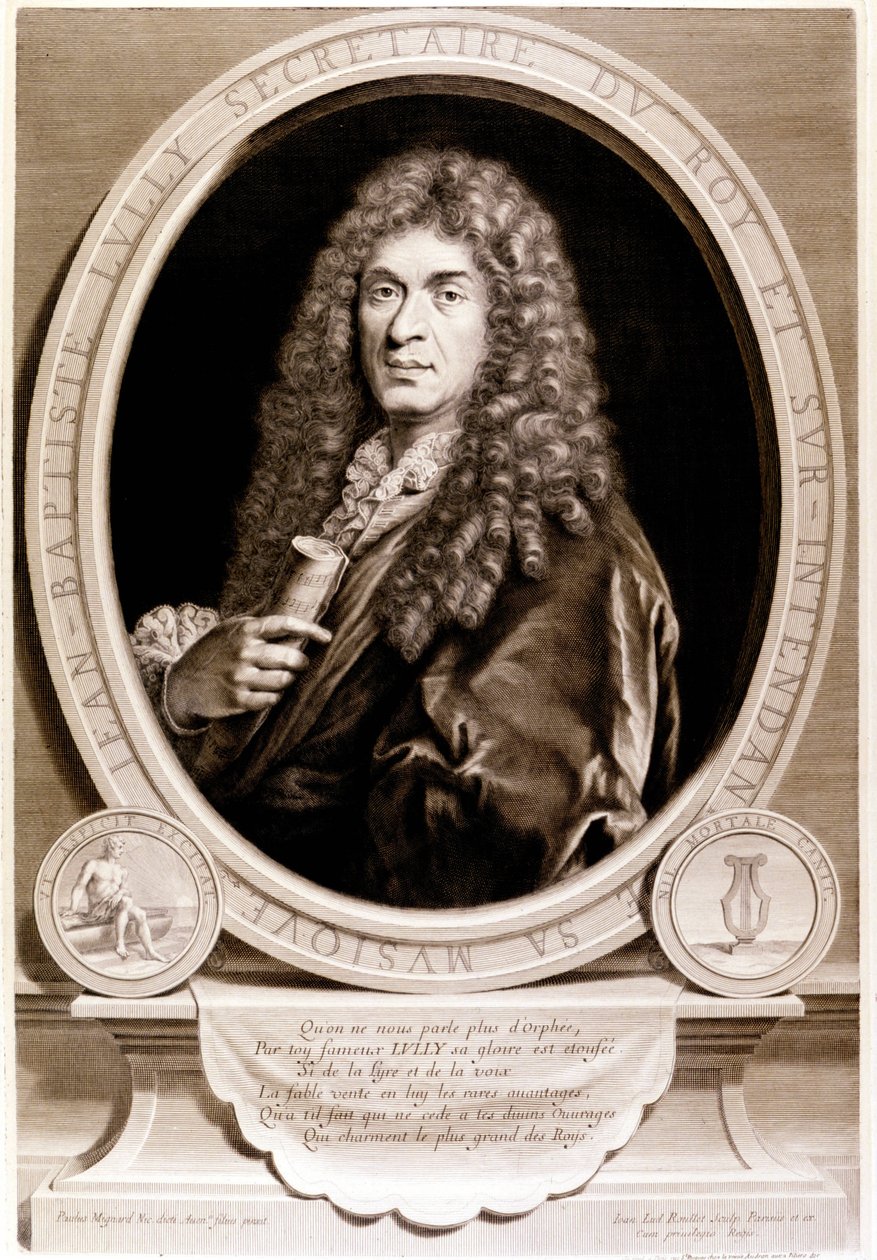 Portret van Jean Baptiste Lully (Giovanni Battista Lulli) (1632-1687) door Unknown artist