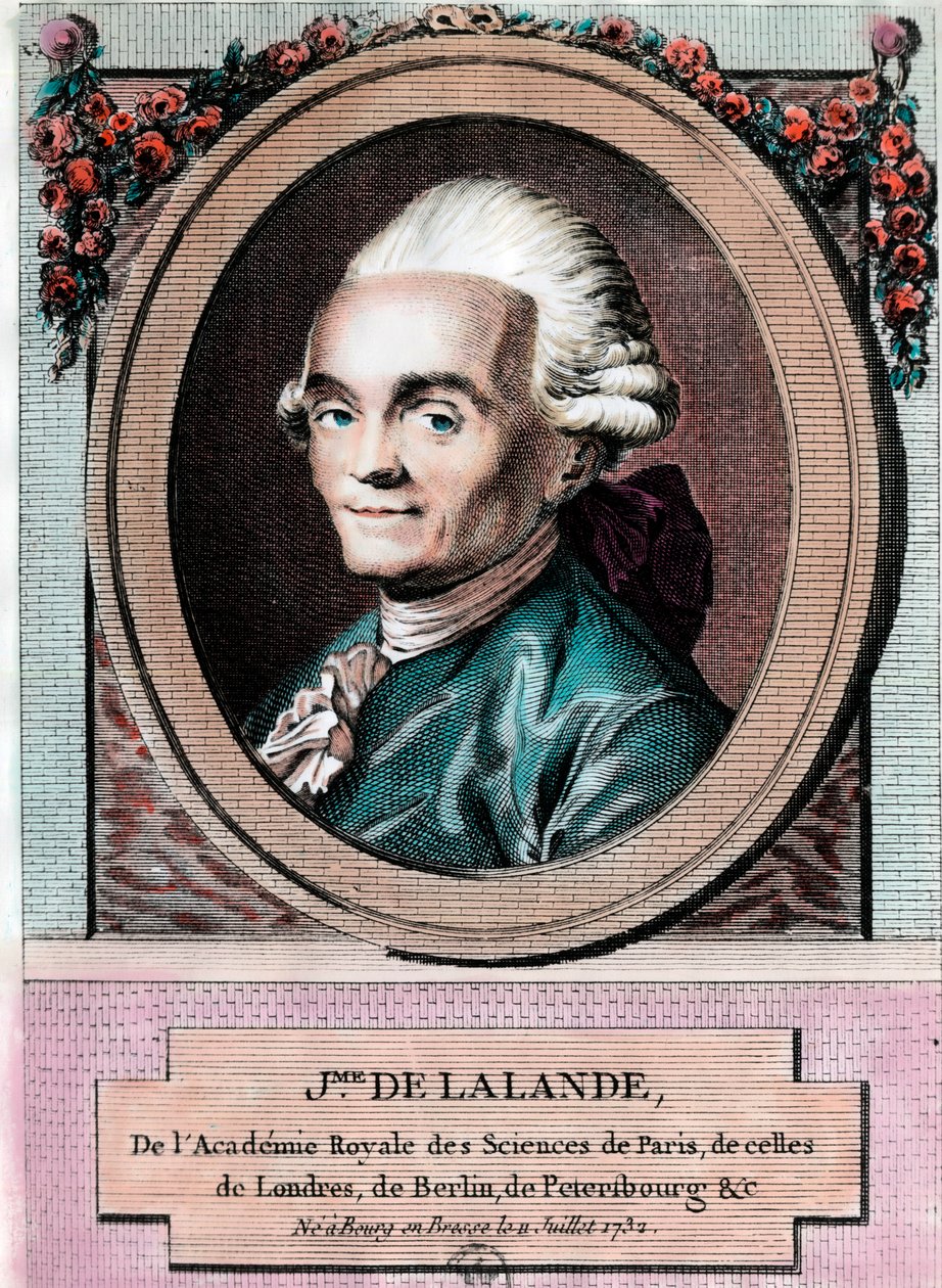 Portret van Jean Jerome Lefrancois de Lallande door Unknown artist