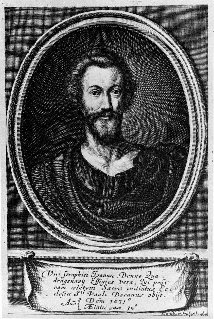 Portret van John Donne (1572-1631) Engelse dichter. door Unknown artist