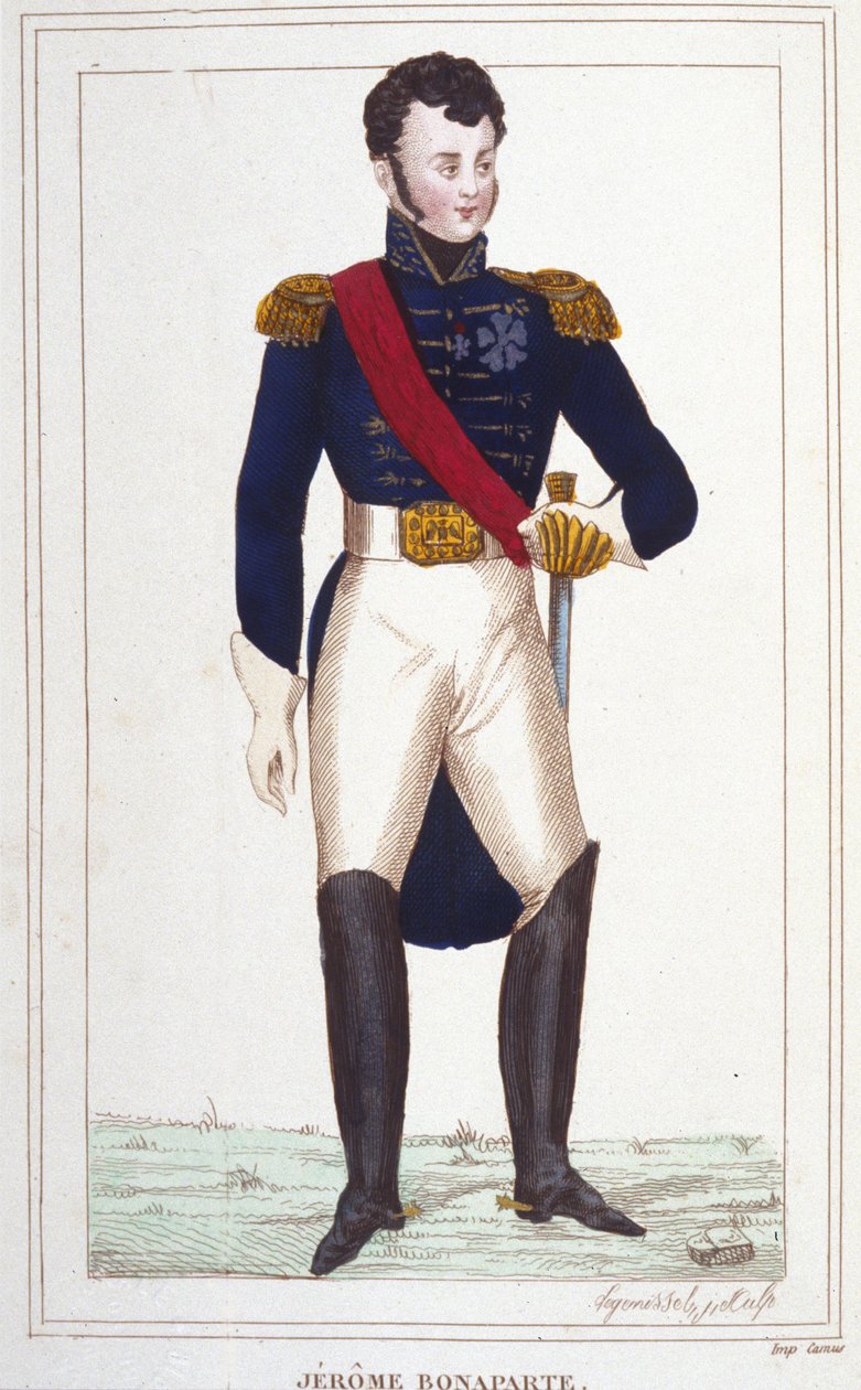 Portret van Jérôme Bonaparte 1784-1860. Gravure uit 1830 door Unknown artist