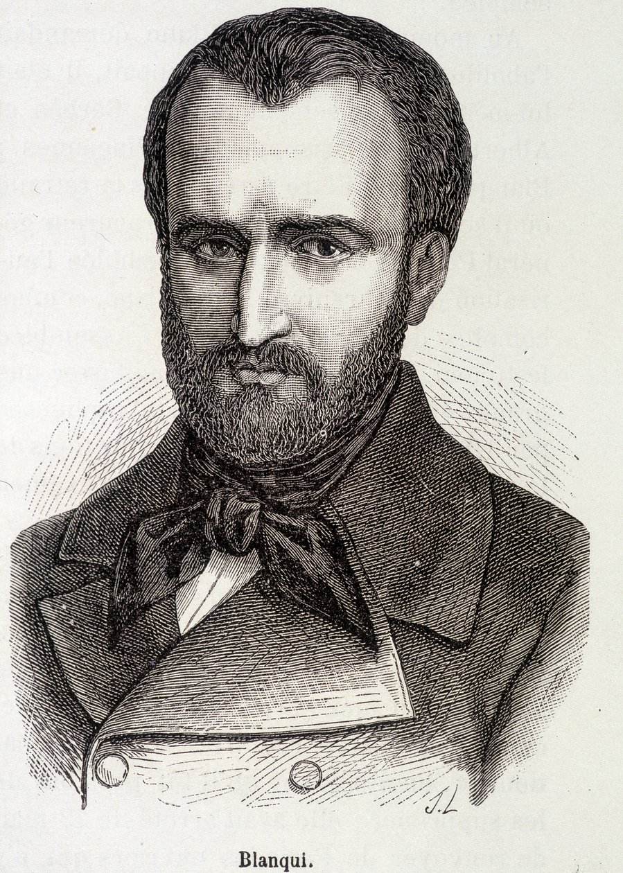 Portret van Louis Auguste (Louis-Auguste) Blanqui (1805-1881) Franse socialist en revolutionair theoreticus door Unknown artist