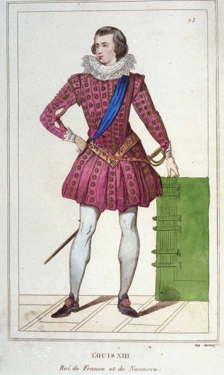 Portret van Lodewijk XIII (1601 - 1643), Koning van Frankrijk gravure uit 1830 door Unknown artist