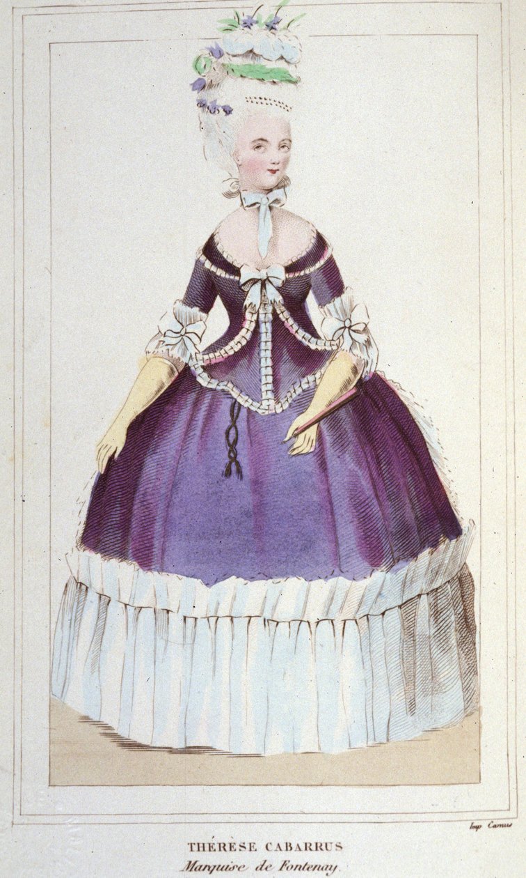 Portret van Mademoiselle de Fontenay of Teresa (Theresa of Terezia) Cabarrus, bekend als Madame Tallien (Talien) (1773-1835), Markiezin de Fontenay. Gravure 1830 door Unknown artist