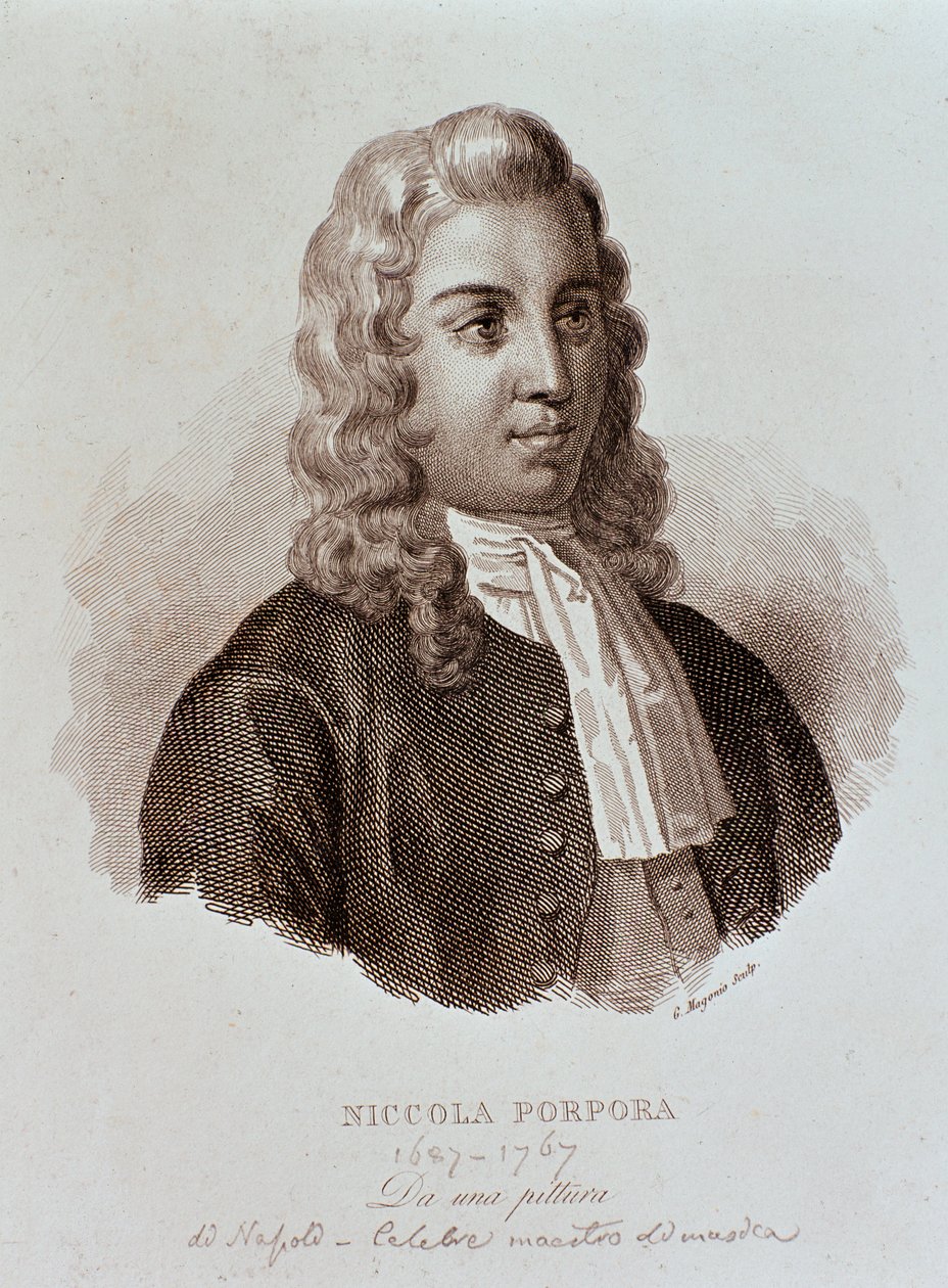 Portret van Niccola Porpora (gravure) door Unknown artist