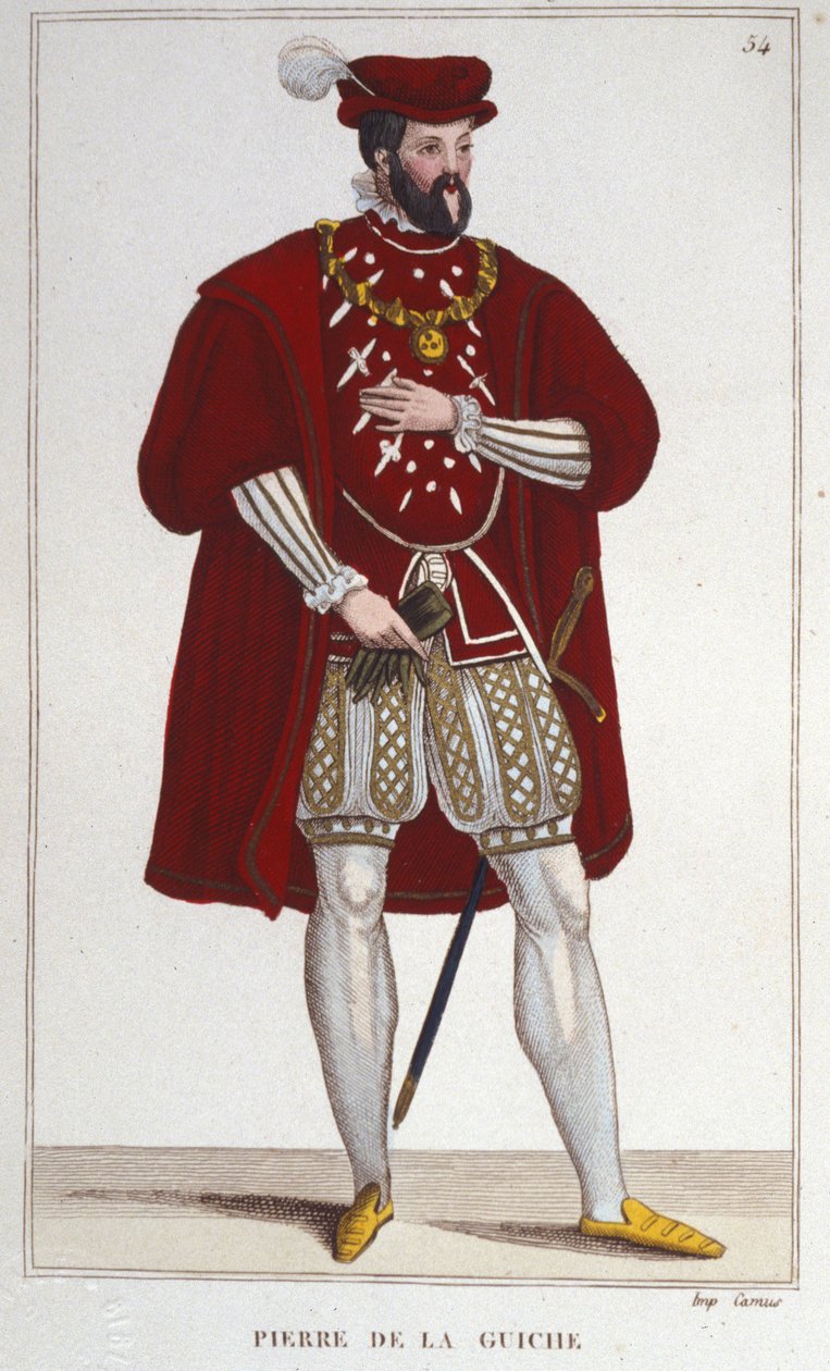 Portret van Pierre De la Guiche (1464-1544) (ridder, raadgever en kamerheer van de koning, baljuw van Autun en Mâcon, ambassadeur. Heer van Guiche en Chaumont) gravure uit 1830 door Unknown artist