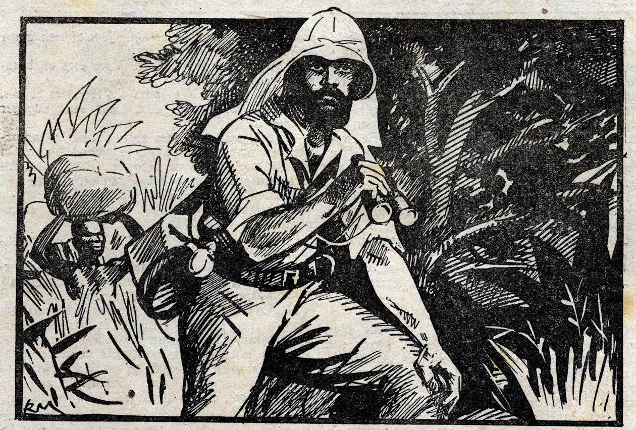 Portret van Pietro Paolo Savorgnan di Brazza, een Franse ontdekkingsreiziger van Italiaanse afkomst die de rechteroever van de Congo-rivier verkende en de weg vrijmaakte voor Franse kolonisatie in Equatoriaal Afrika. door Unknown artist