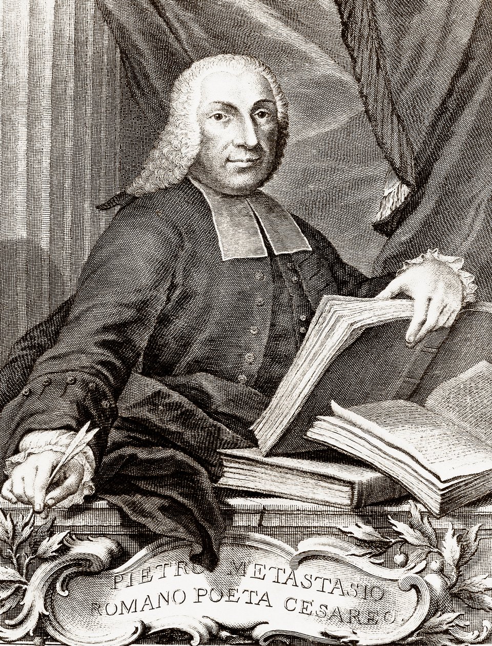 Portret van Pietro Trapassi, genaamd Pietro Metastasio (1698-1782) Italiaanse dichter en librettist door Unknown artist