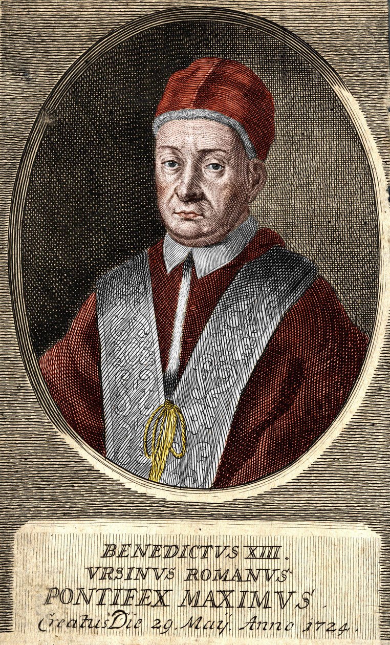 Portret van paus Benedictus XIII (Vincenzo Maria Orsini) (1649 - 1730), 243e paus. door Unknown artist