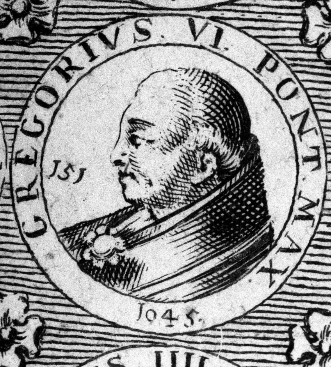 Portret van paus Gregorius VI (overleden 1048). door Unknown artist