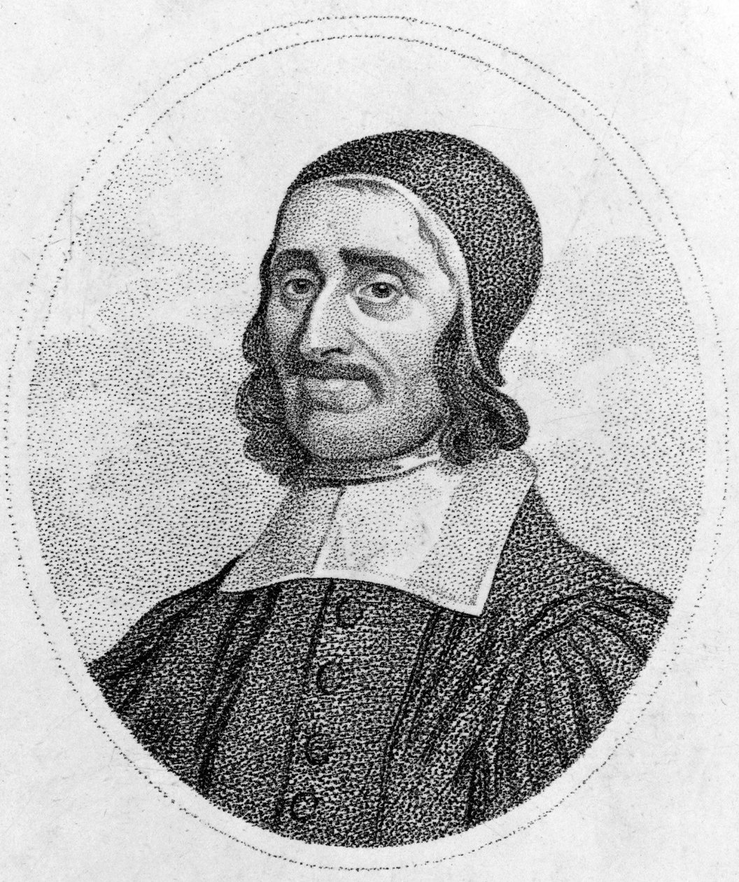 Portret van Richard Baxter (1615-1691) puritein van de 17e eeuw. Gravure uit de 19e eeuw. Privécollectie. Parijs door Unknown artist