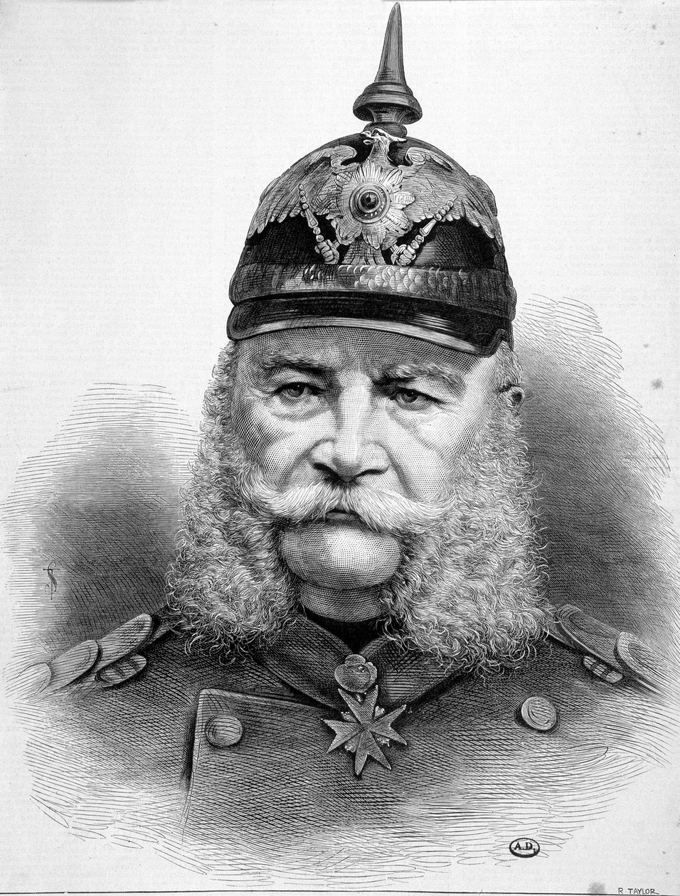 Portret van Willem Friederich Ludwig I, koning van Pruisen en keizer van Duitsland (1797-1888) door Unknown artist