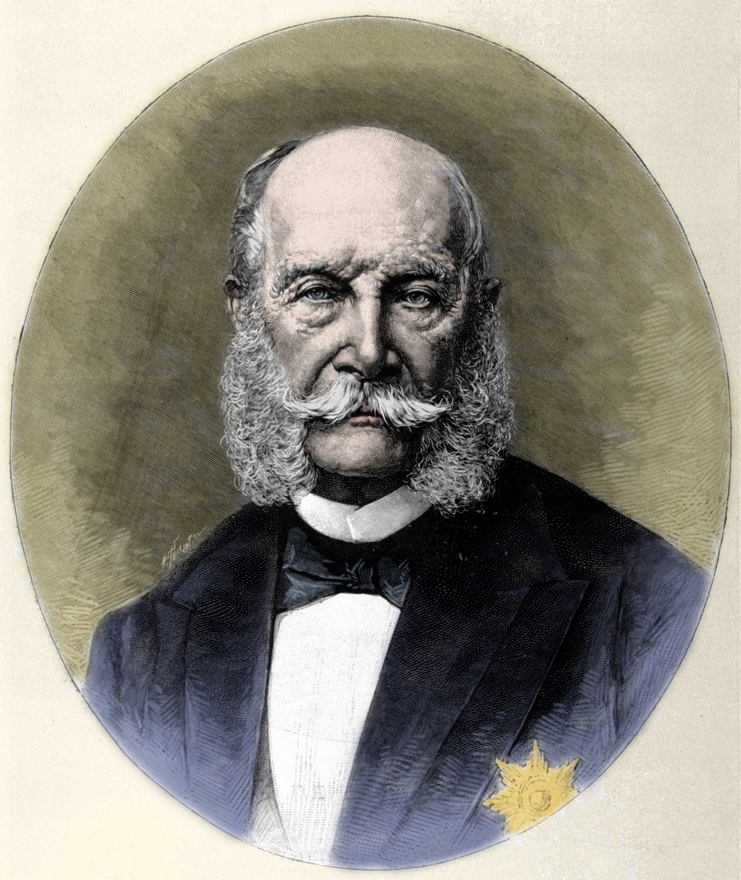Portret van Willem I (1797-1888), Koning van Pruisen en Keizer van Duitsland. Gravure uit het einde van de 19e eeuw door Unknown artist