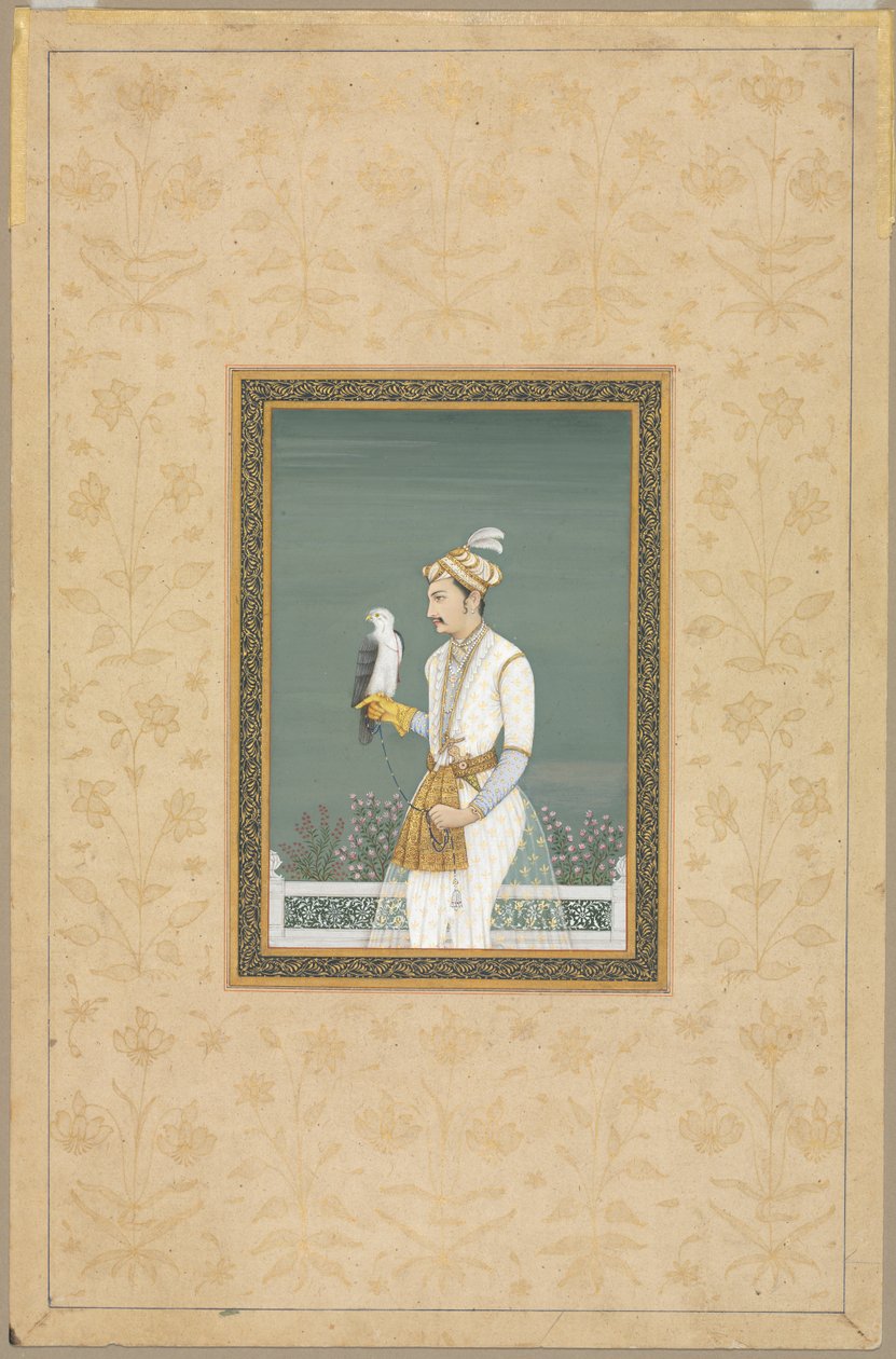 Portret van een Prins met een Havik door Unknown artist