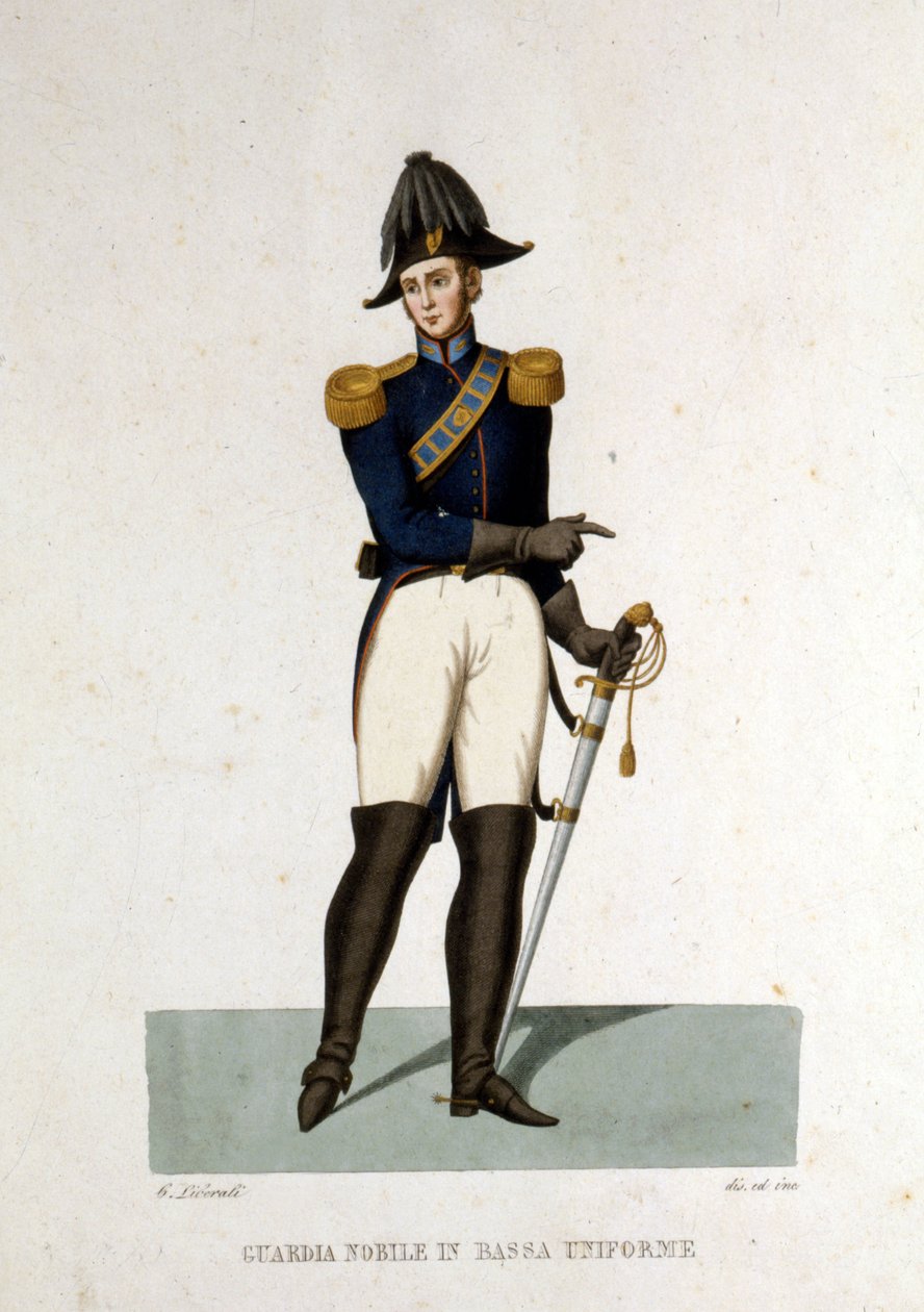 Portret van een lid van de edele garde van de Vaticaanstaat. door Unknown artist