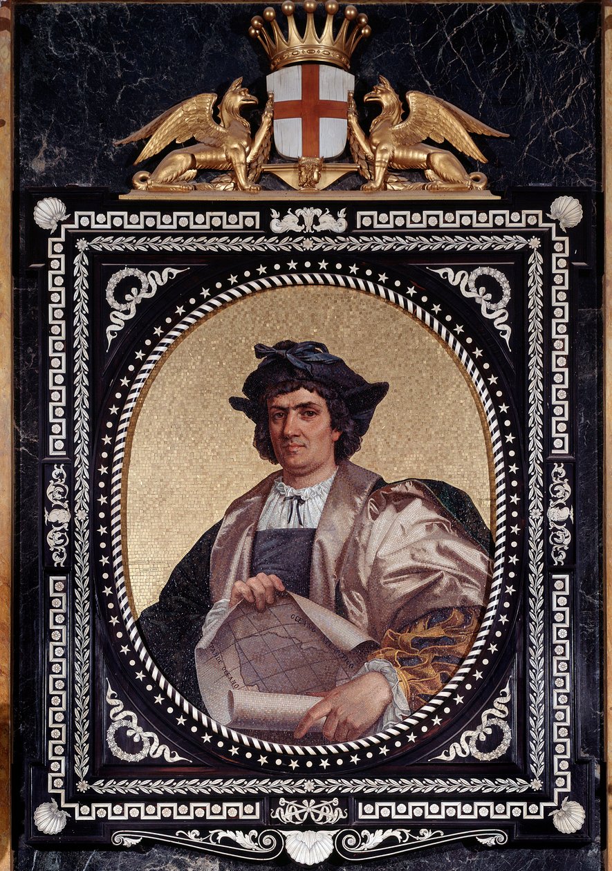 Portret van de Italiaanse navigator Christoffel Columbus (1451-1506) door Unknown artist