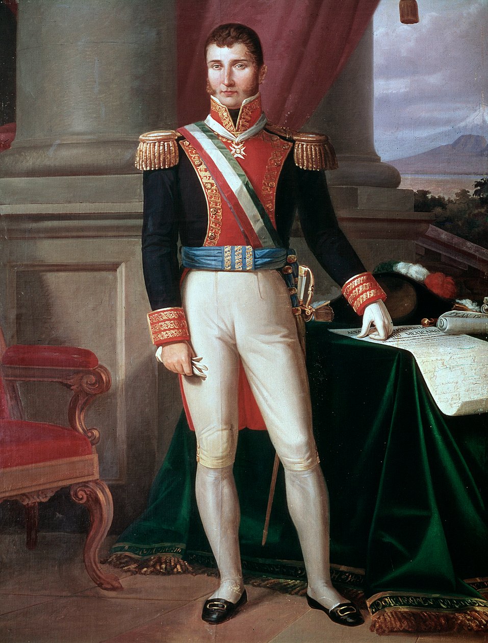 Portret van de Mexicaanse keizer Agustín Iturbide (1783-1824). Anoniem schilderij, ca. 1821 Nationaal Historisch Museum, Kasteel van Chapultepec Mexico door Unknown artist