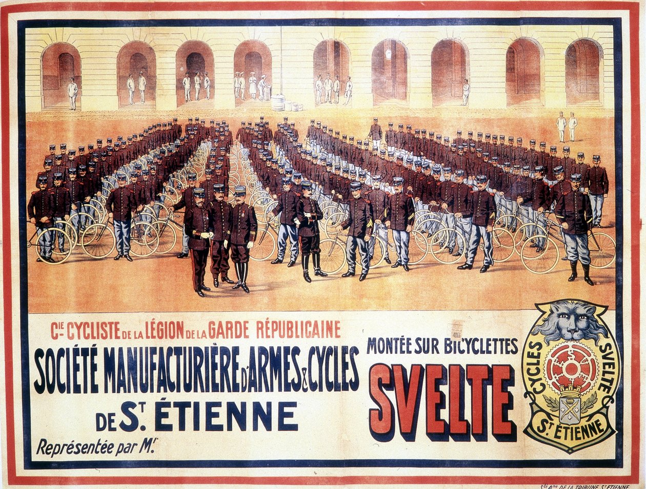 Presentatie van het fietsbedrijf van de Legioen van de Republikeinse Garde: Société manufacturière d
