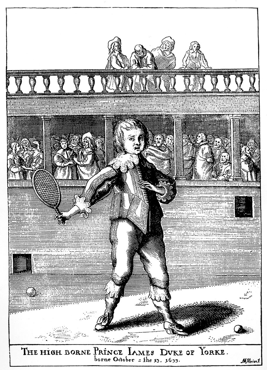 Prins James, Hertog van York (1633-1701) speelt palmspel, later teruggekeerd als James II van Engeland (James II Stuart) - in 