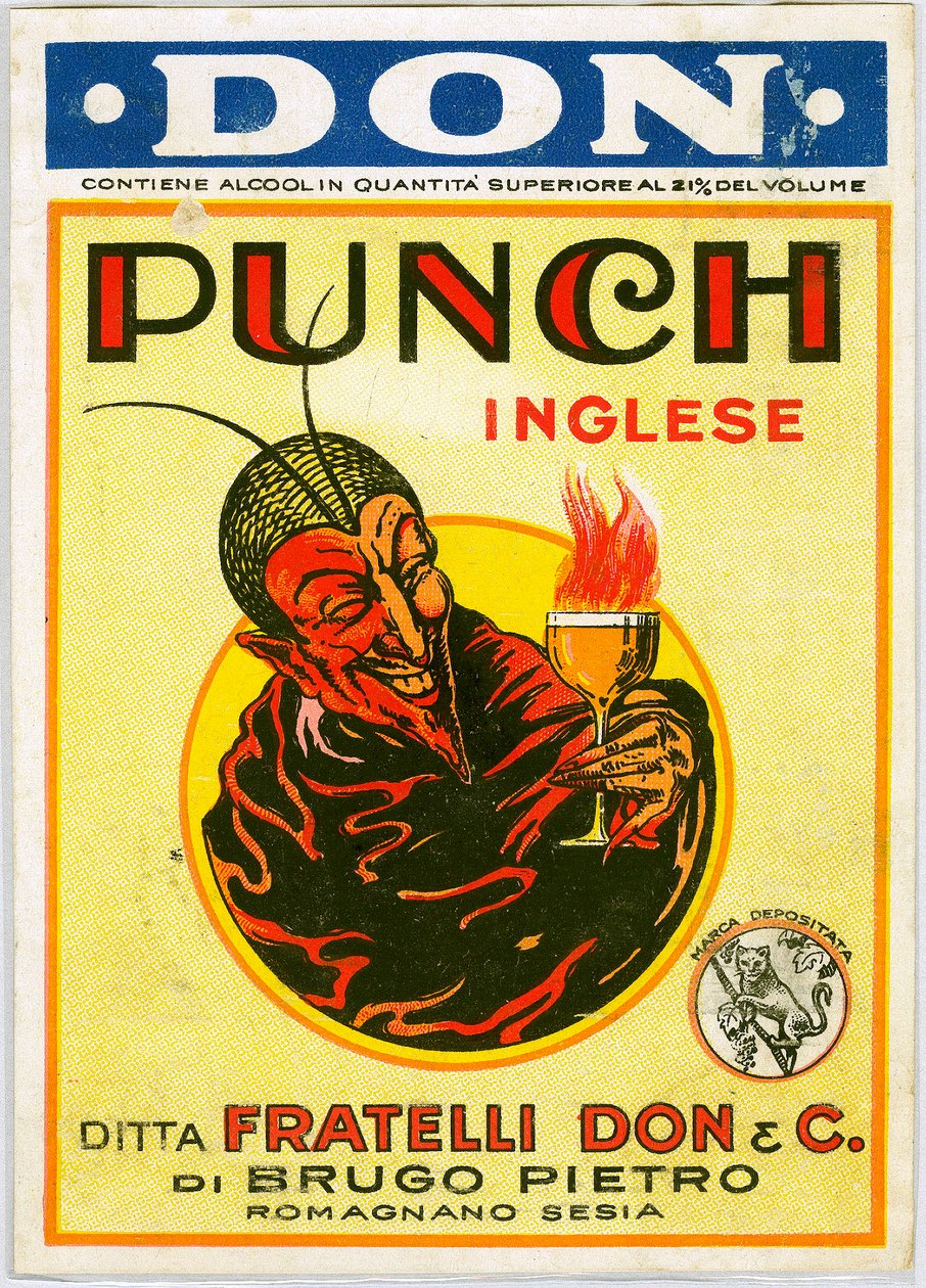 Punch Engelse alcoholadvertentie met een duivel door Unknown artist