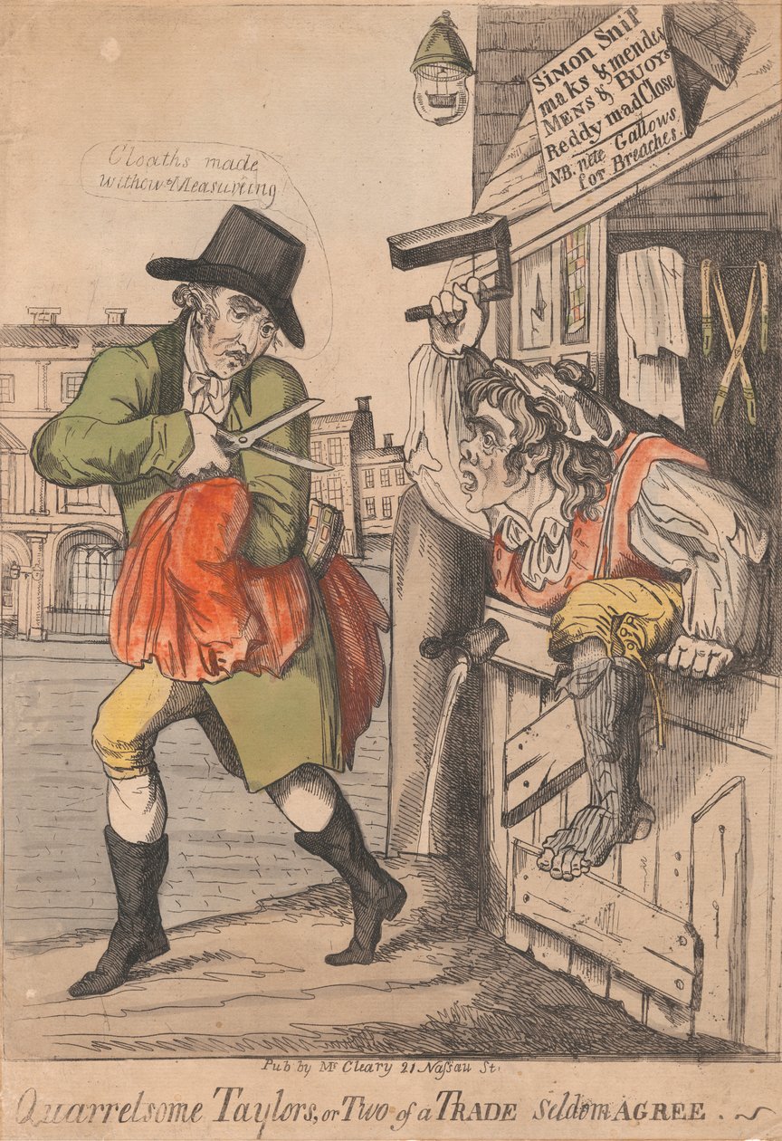 Ruzieachtige kleermakers, of twee van een vak komen zelden overeen door Unknown artist
