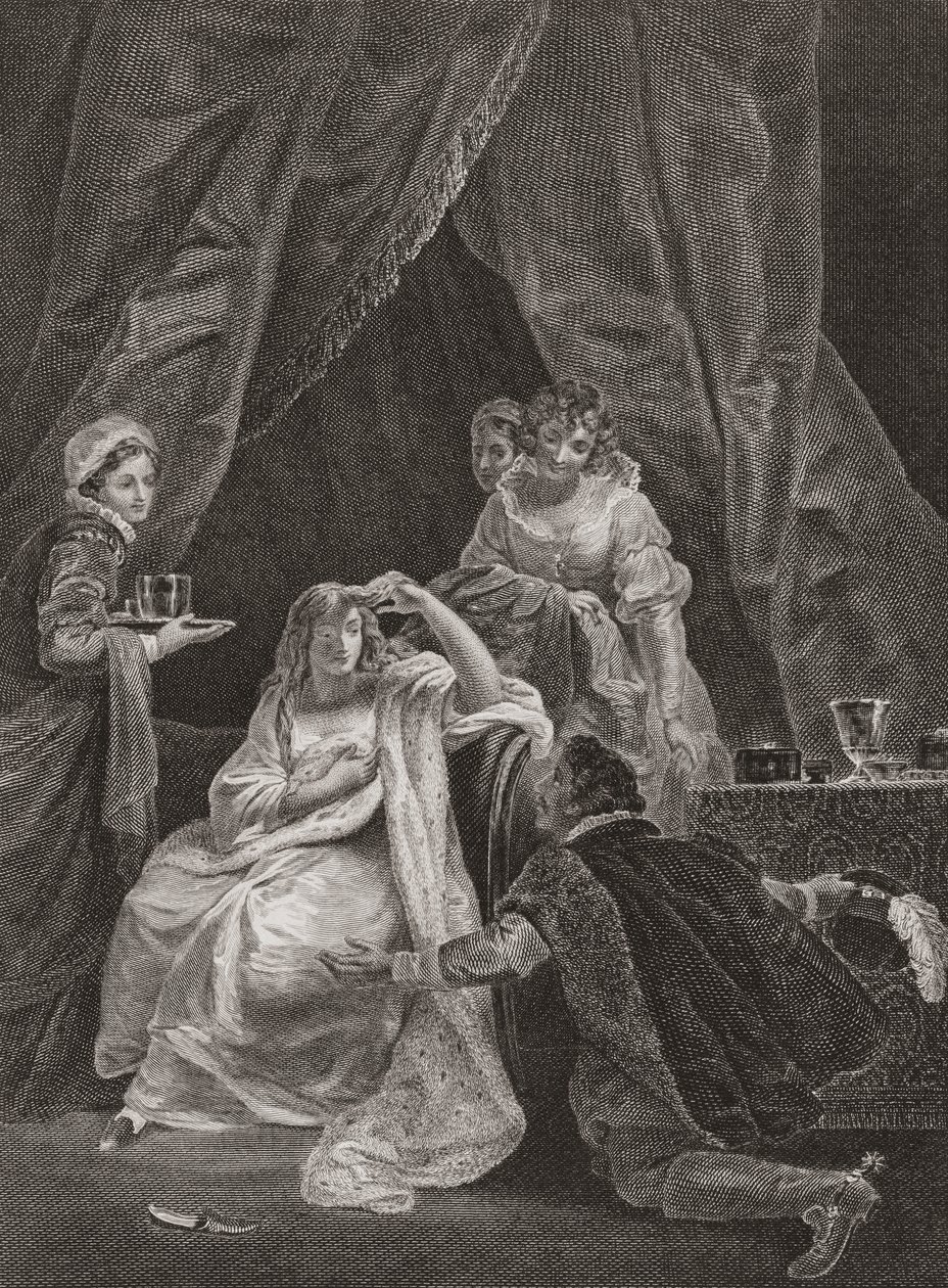 Koningin Elizabeth I en de Graaf van Sussex (print) door Unknown artist