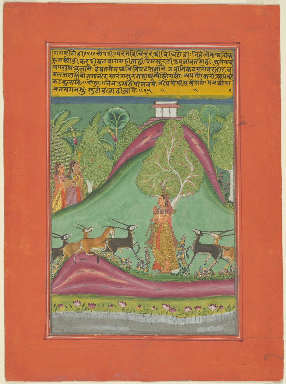 Ragini Todi, bladzijde uit een Jaipur Ragamala-set door Unknown artist
