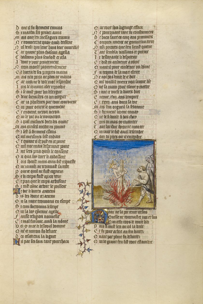 Regen die de vlammen dooft op de brandstapel waaraan koning Kroesus is gebonden door Unknown artist