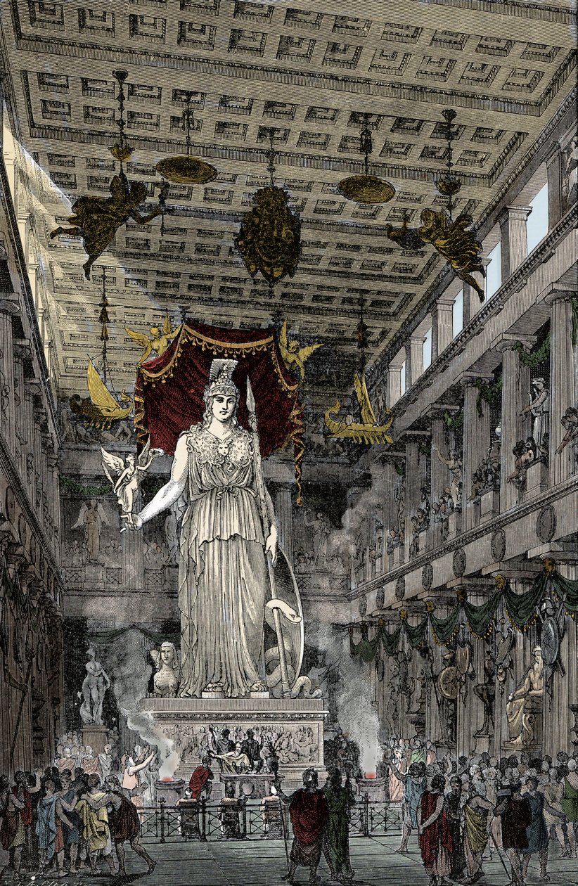 Weergave van het interieur van het Parthenon door Unknown artist