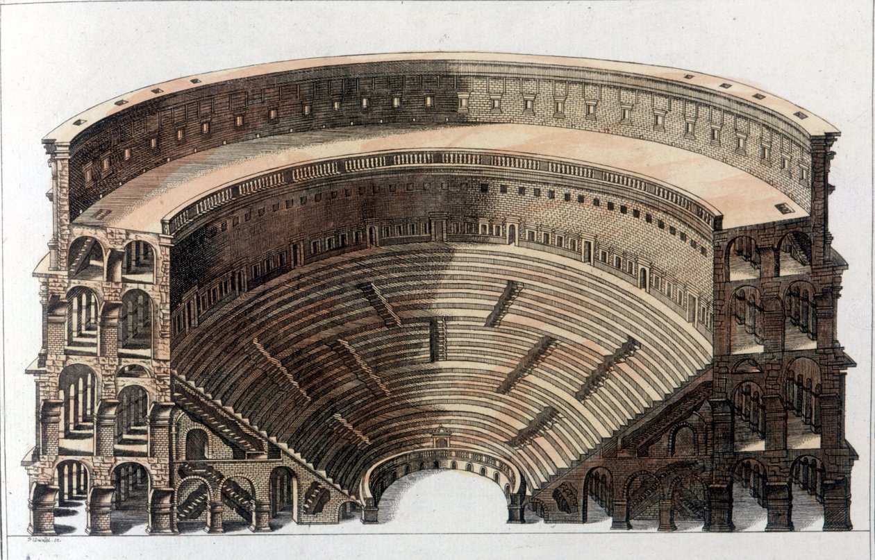 Romeins theater. Gravure uit het begin van de 19e eeuw. door Unknown artist