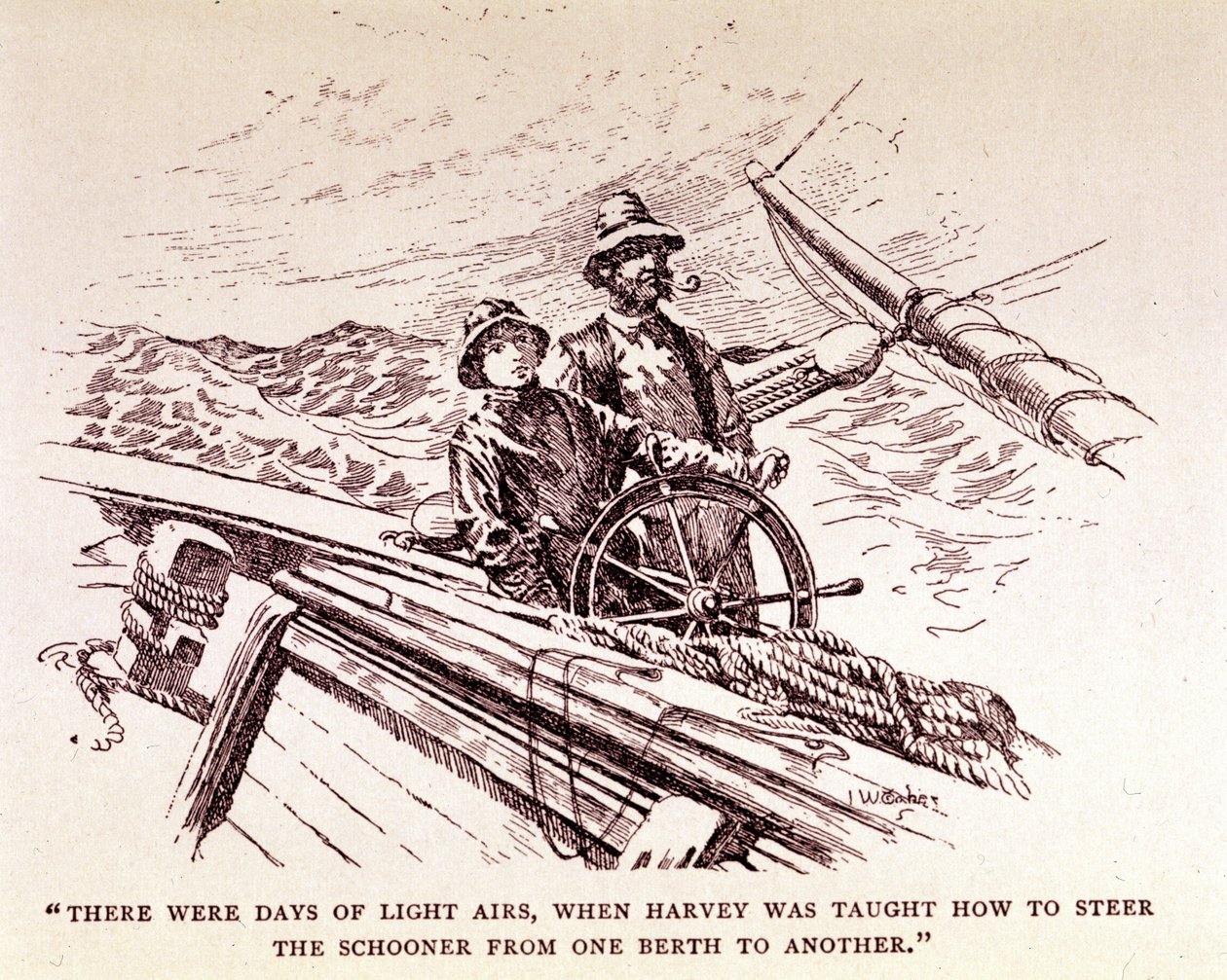 Rudyard Kipling: “Captains courageous”, New York 1899 (gravure) door Unknown artist