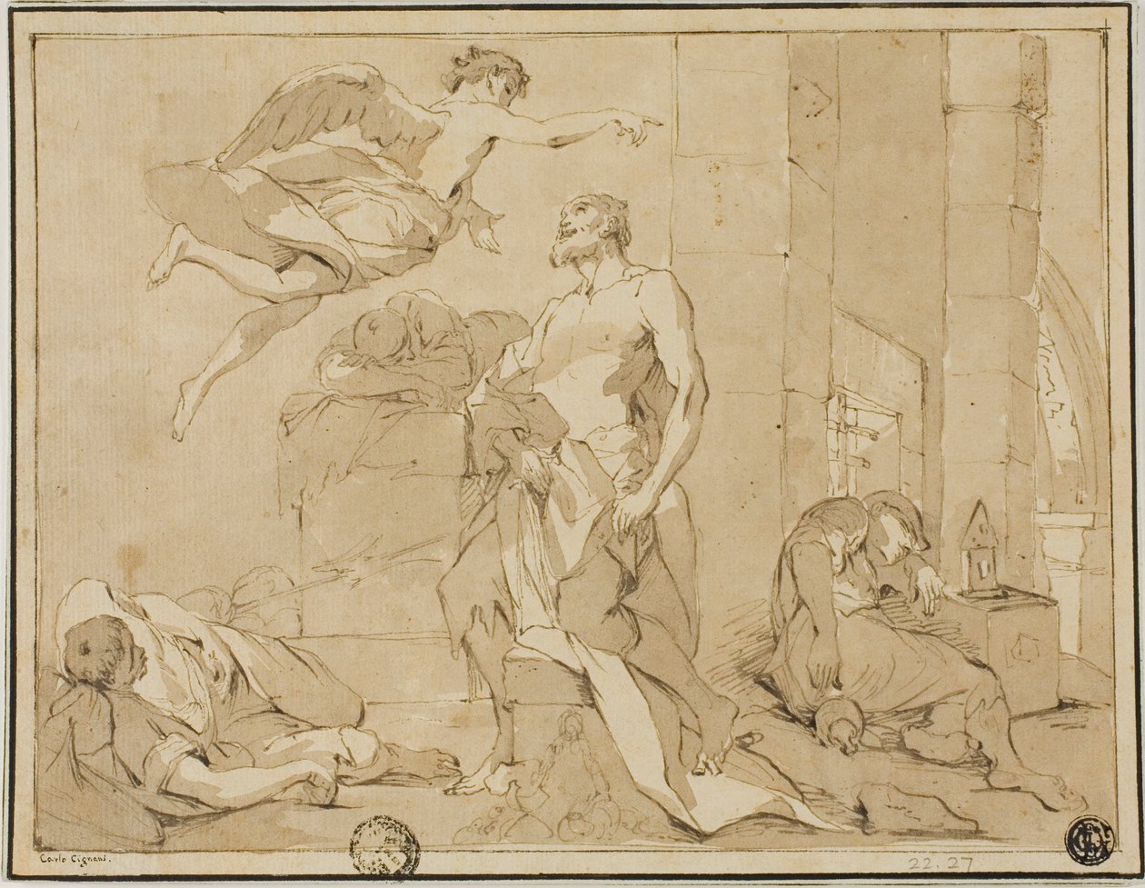 Sint Paulus Gered uit de Gevangenis door een Engel door Unknown artist