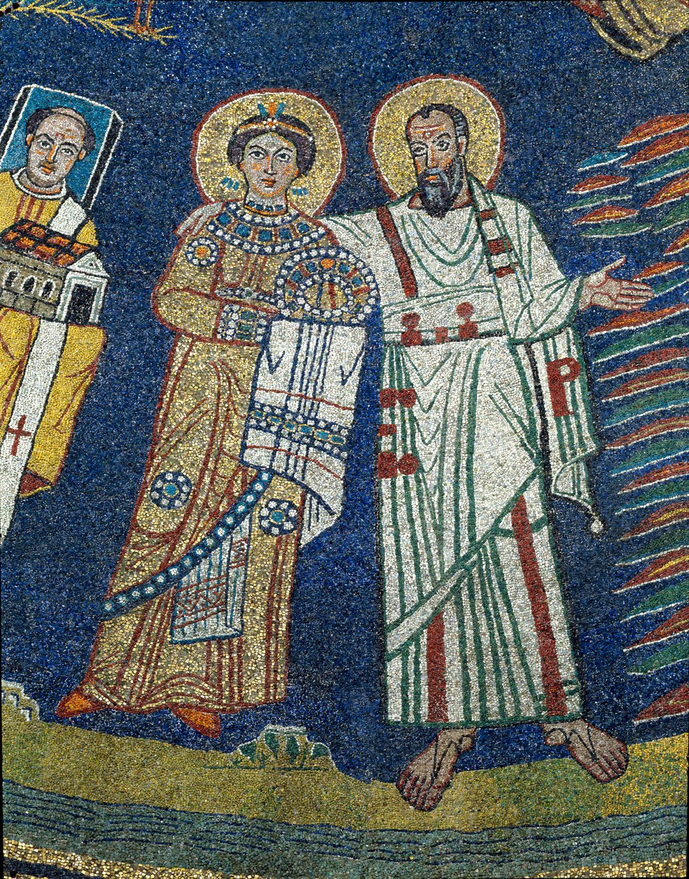 Sint-Praxede en Sint-Paulus (detail) door Unknown artist