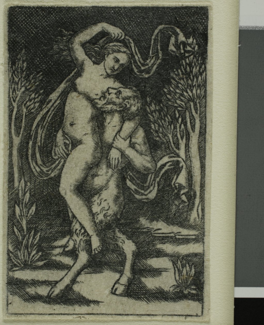 Sater die een nimf draagt door Unknown artist