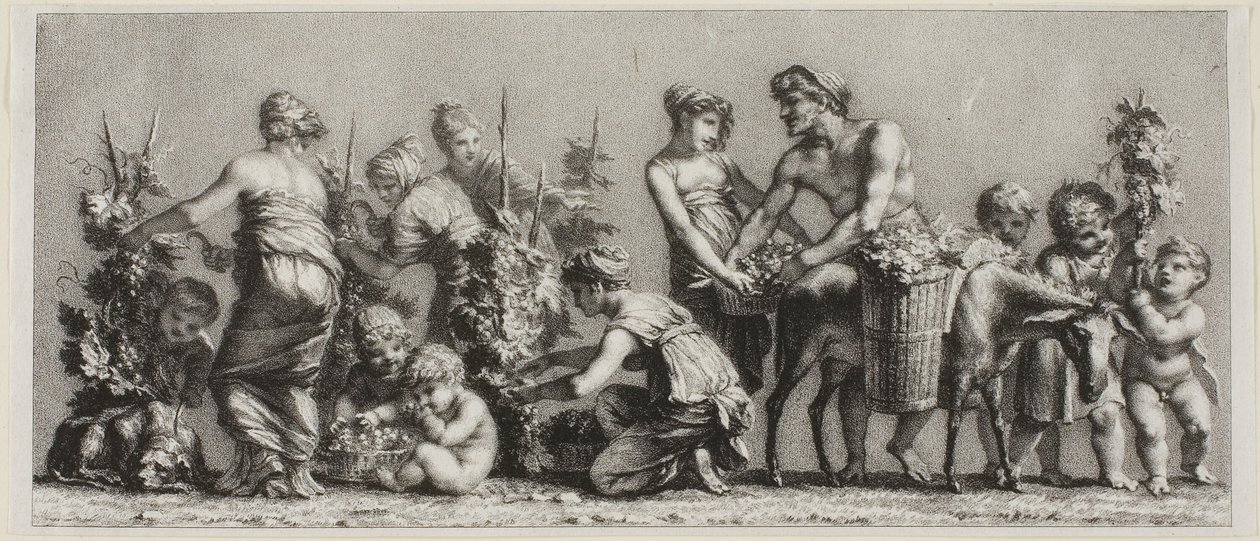 Scène van druivenoogst door Unknown artist