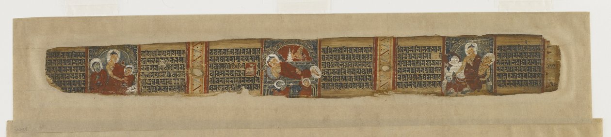 Scènes uit het leven van Boeddha uit een Prajna-paramita manuscript door Unknown artist