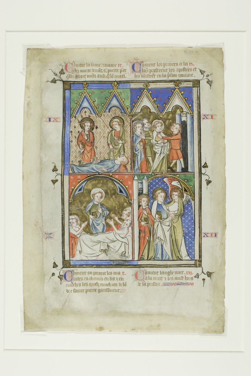 Scènes uit de wonderen van Sint Pieter, uit een Bijbel Historiale of Pictorial Nieuw Testament door Unknown artist