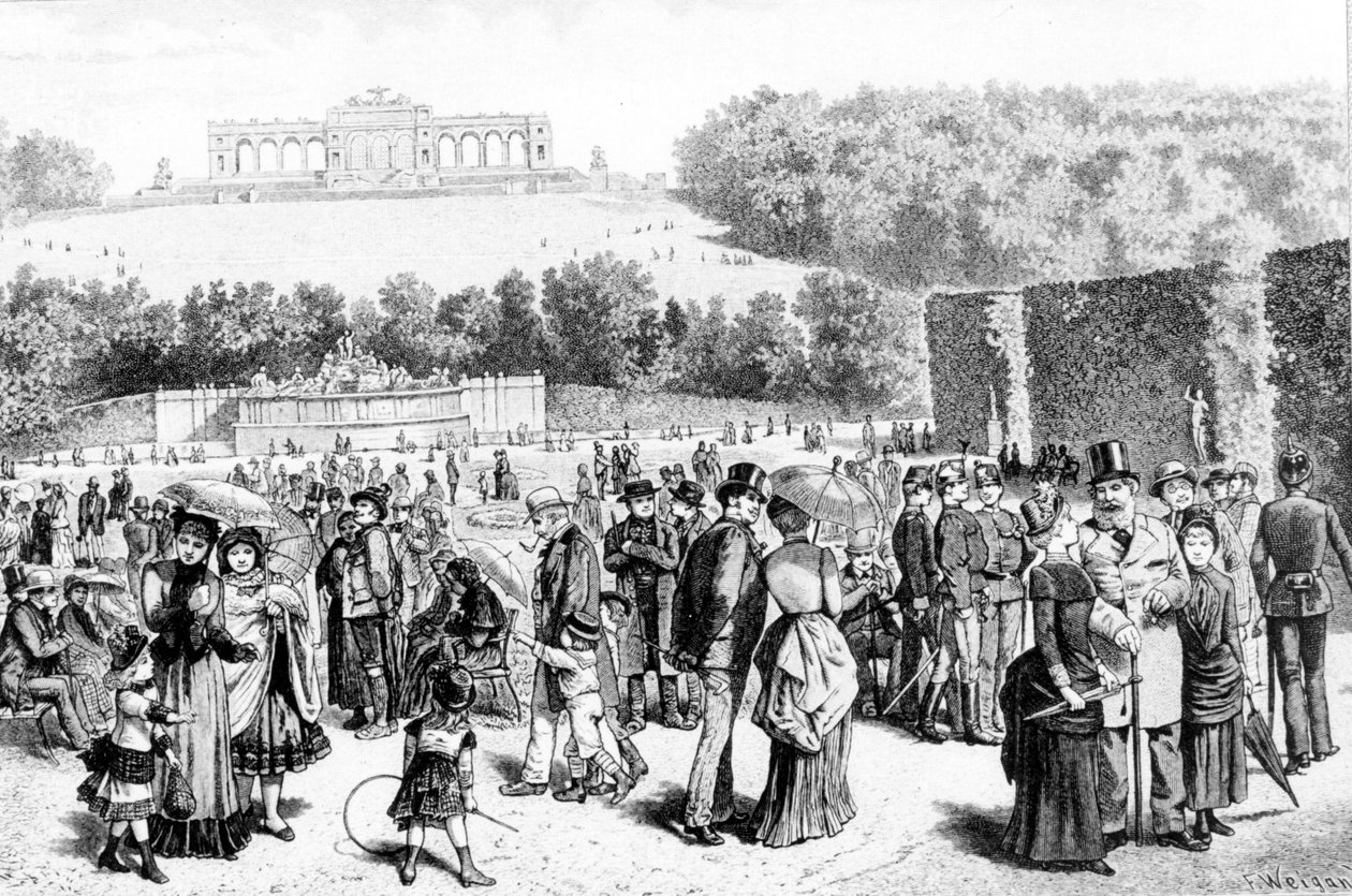 Schönbrunn Park in Wenen door Unknown artist