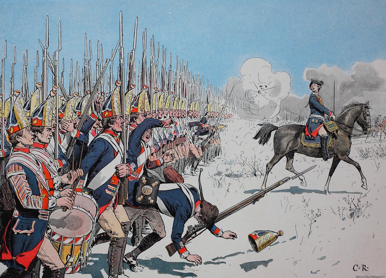 Zevenjarige Oorlog, tussen 1756 en 1763, Slag bij Leuthen, 4 december 1757, Pruisische troepen door Unknown artist