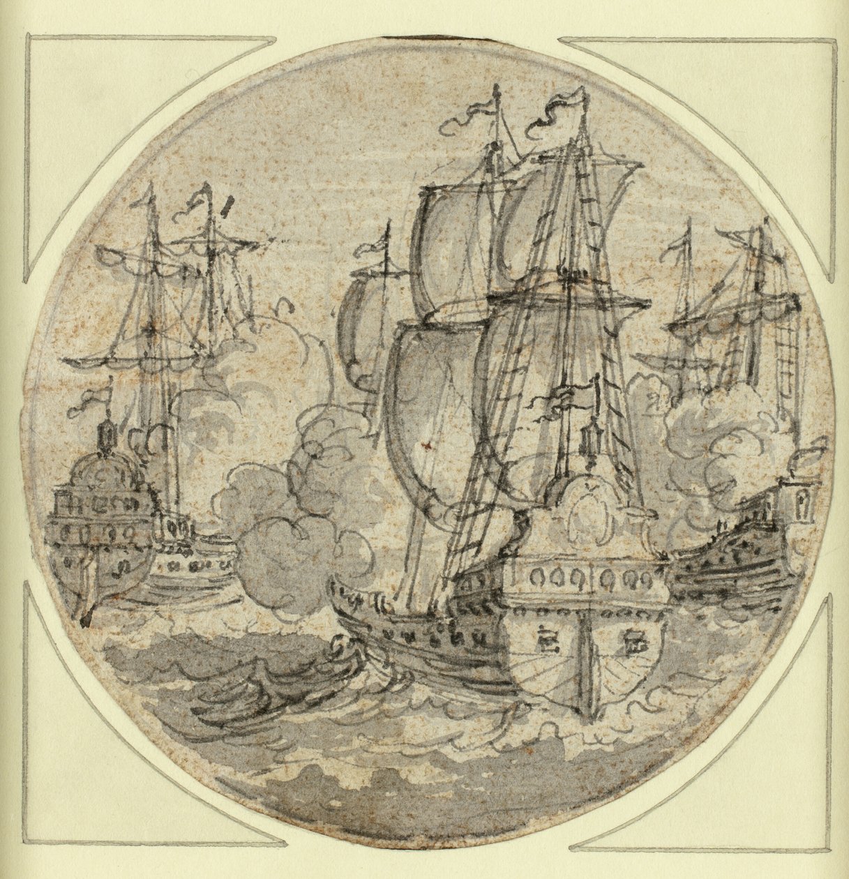 Schip aan het zeilen door Unknown artist
