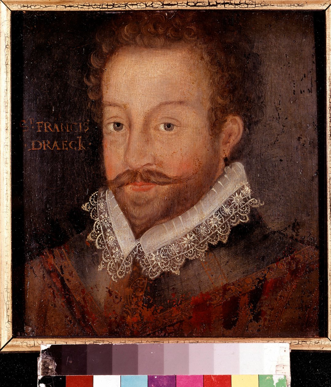 Sir Francis Drake, naar een gravure toegeschreven aan Jodocus Hondius, ca. 1583 door Unknown artist