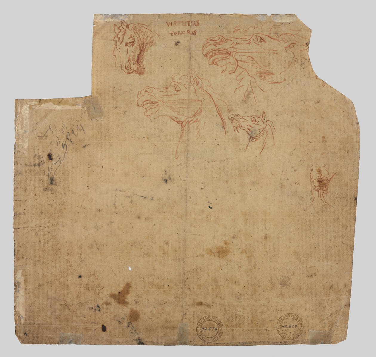 Schetsen van Paarden (verso) door Unknown artist