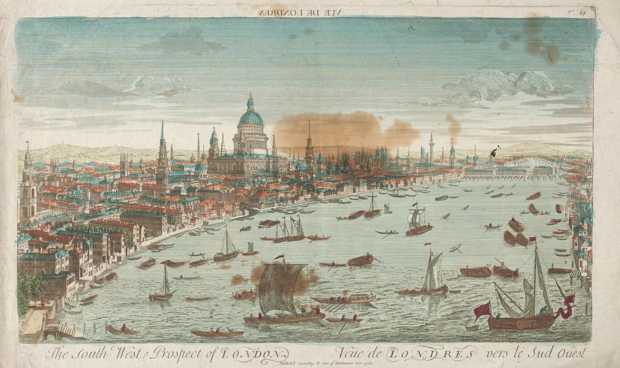 Zuidwestelijk Uitzicht op Londen door Unknown artist