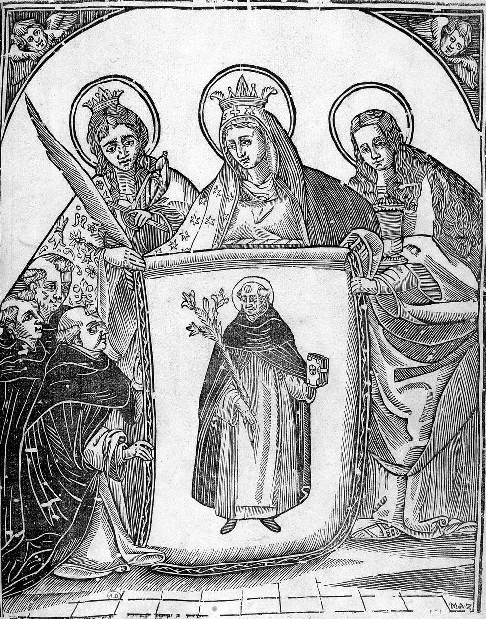 St. Thomas van Aquino omringd door heiligen. door Unknown artist